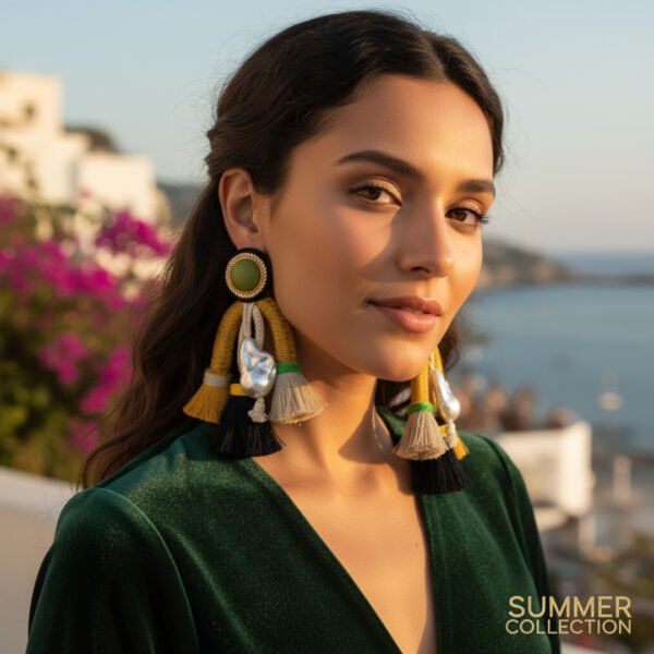Exaggerated bohemian style tassel earrings - Image 5