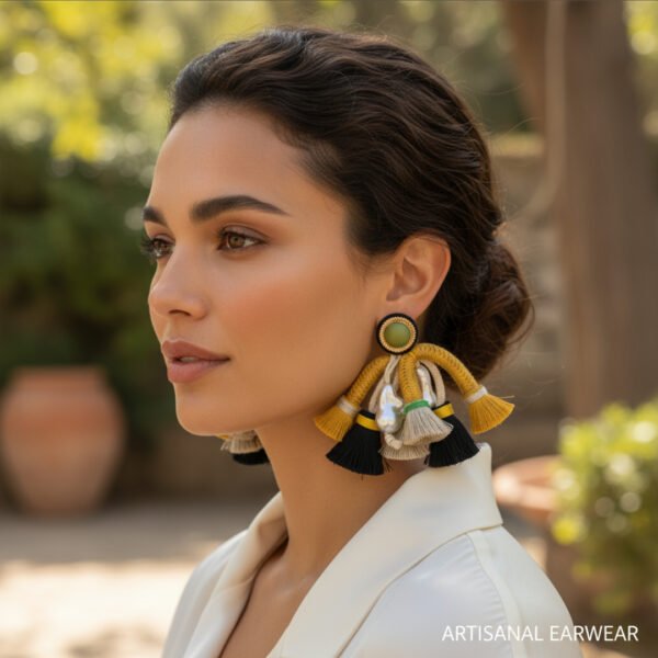 Exaggerated bohemian style tassel earrings - Image 6