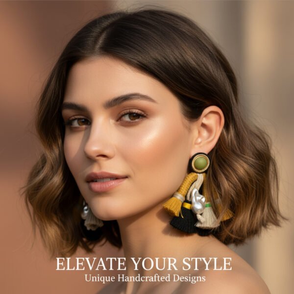 Exaggerated bohemian style tassel earrings - Image 8