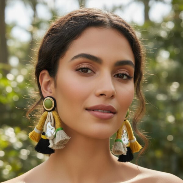 Exaggerated bohemian style tassel earrings - Image 7
