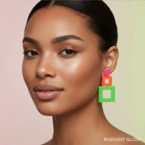 Fashion neon hollow rectangle earrings