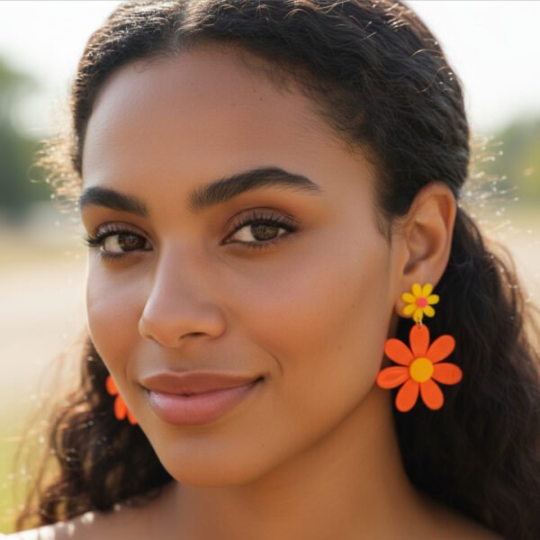 Vacation Neon sunflower earrings - Image 4