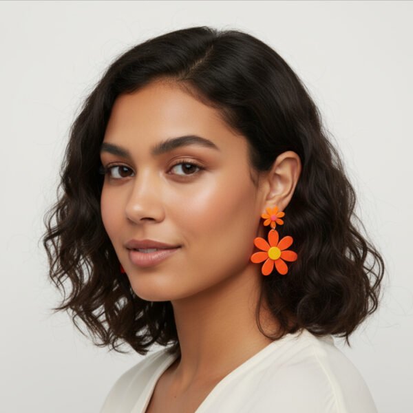 Vacation Neon sunflower earrings - Image 3