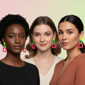 Fashion neon hollow rectangle earrings