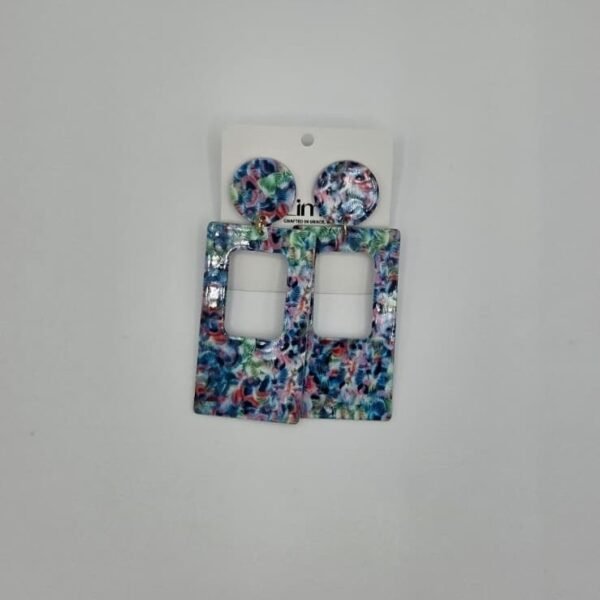 Cute colorful square shaped earrings - Image 2