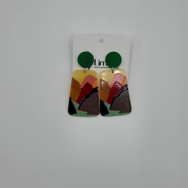 Color trapezoid drop earrings - Image 4